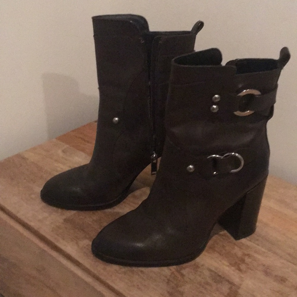 Zara dark brown leather boots, sz 38 or US 8